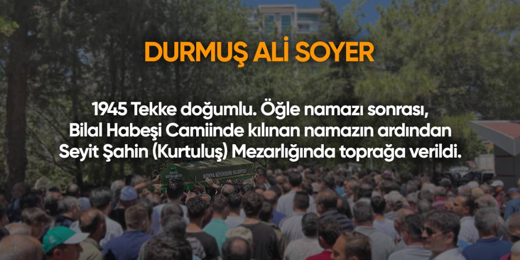 Konya'da bugün vefat edenler | 30 Aralık 2024 6